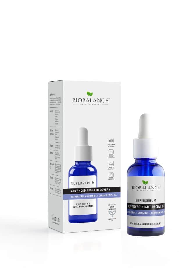 BIOBALANCE СУПЕР СЕРУМ ЗА  НОЩНО ВЪЗСТАНОВЯВАНЕ, 30 МЛ