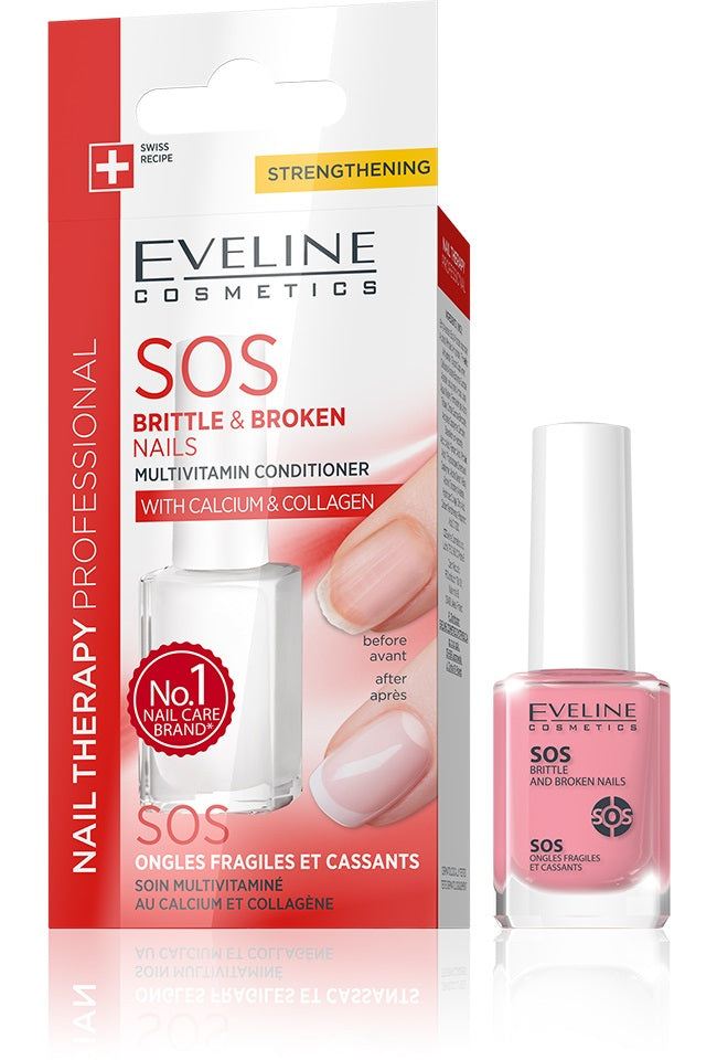 EVELINE SOS БАЛСАМ ЗА НОКТИ С КАЛЦИЙ И КОЛАГЕН