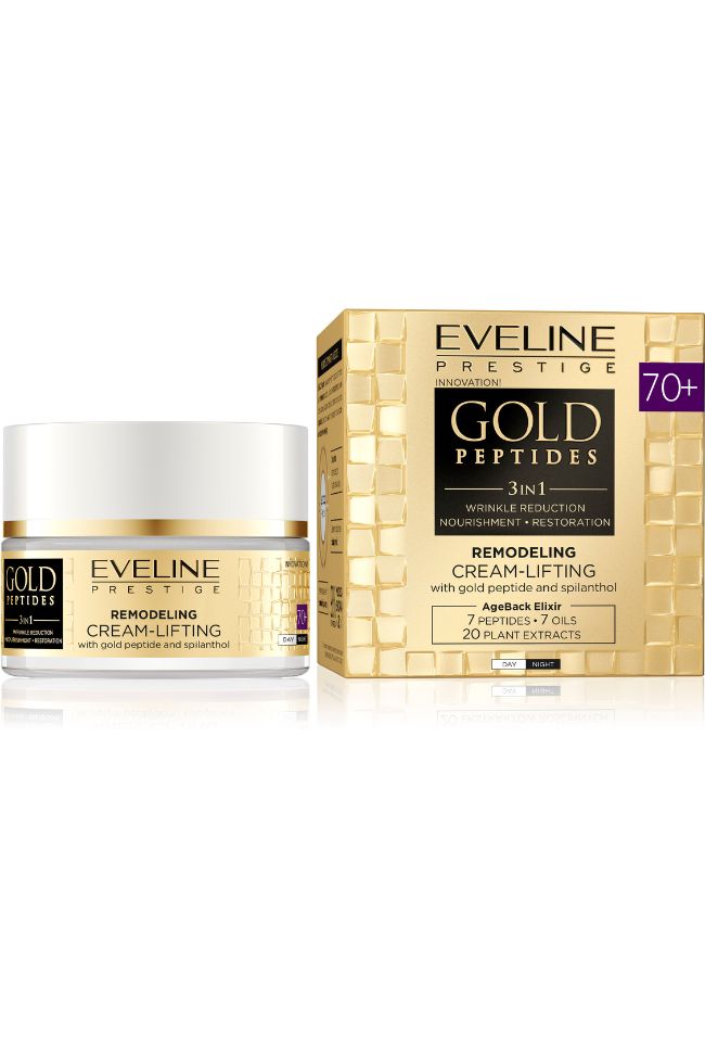 EVELINE GOLD PEPTIDES 70+ ДНЕВЕН/НОЩЕН РЕМОДЕЛИРАЩ ЛИФТИНГ-КРЕМ 50мл