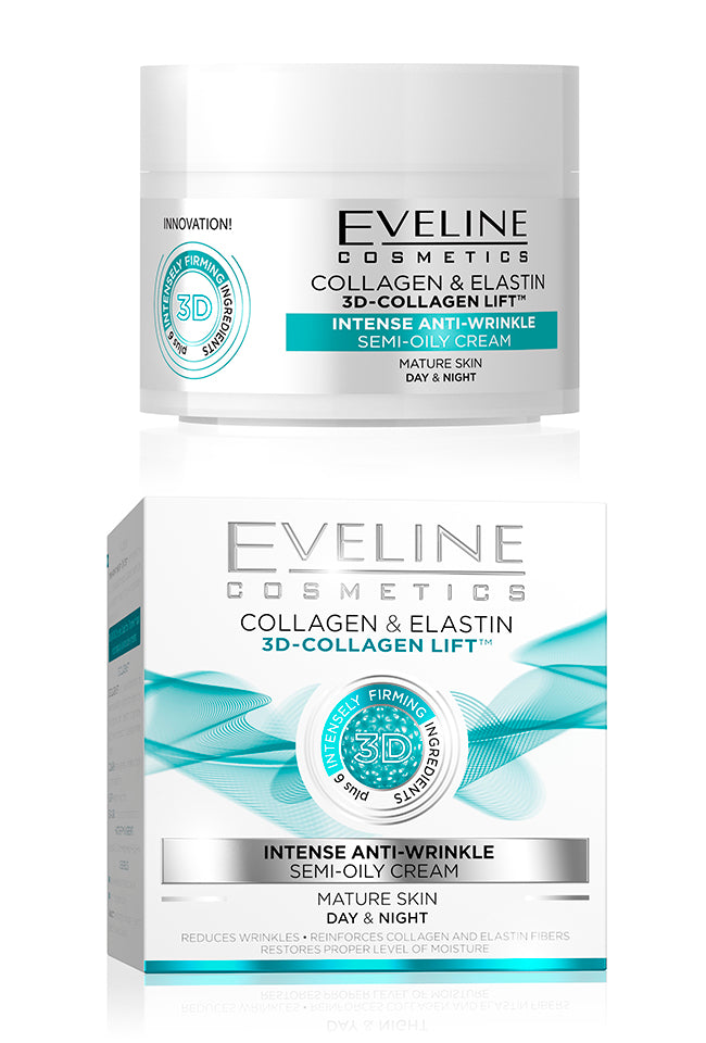 EVELINE NATURE LINE 3D COLLAGEN LIFT ДНЕВЕН И НОЩЕН КРЕМ ЗА ЛИЦЕ ПРОТИВ БРЪЧКИ 50мл