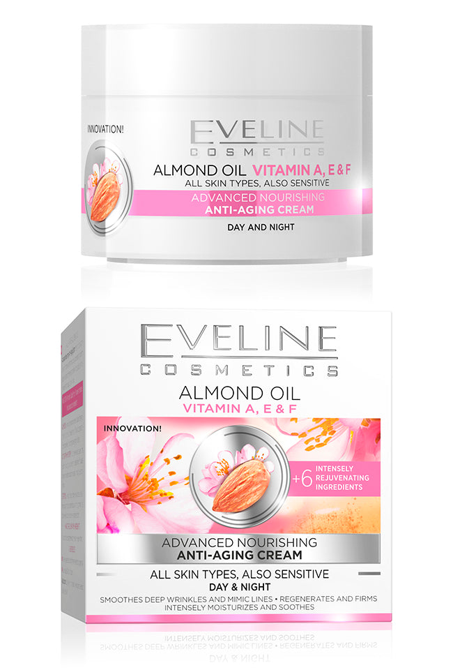 EVELINE NATURE LINE АНТИ ЕЙДЖ ДНЕВЕН И НОЩЕН КРЕМ ЗА ЛИЦЕ С БАДЕМОВО МАСЛО 50мл