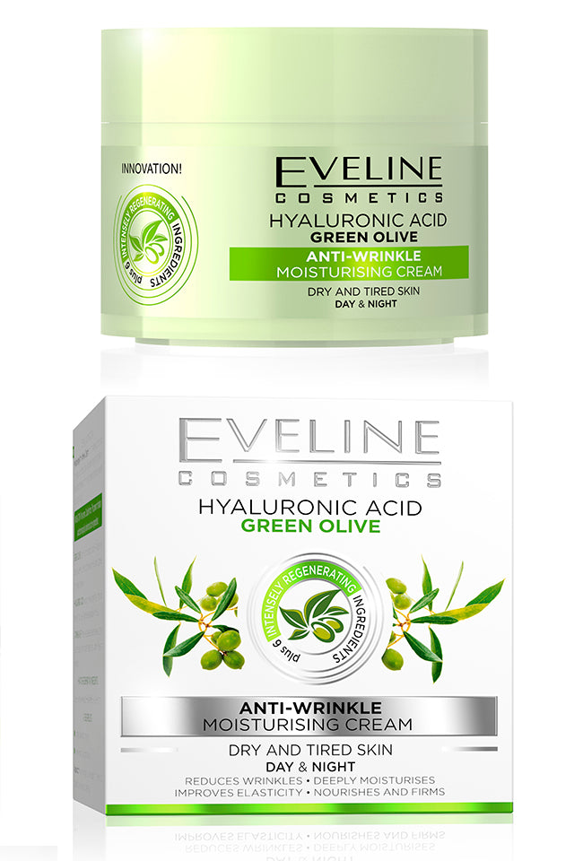 EVELINE NATURE LINE ЗЕЛЕНА МАСЛИНА ДНЕВЕН И НОЩЕН КРЕМ ЗА ЛИЦЕ ПРОТИВ БРЪЧКИ 50мл
